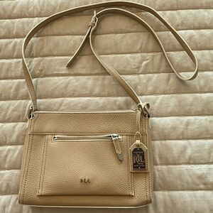 Ralph Lauren Tan Crossbody Bag with Minimalist Design